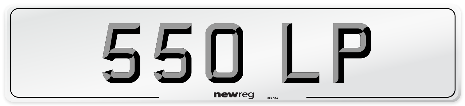 550 LP Number Plate from New Reg